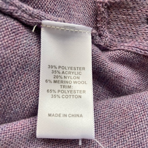 NWOT Foil Sweater Wool Blend Purple Layered Shirt S Oversized Old Money Preppy - Picture 7 of 11